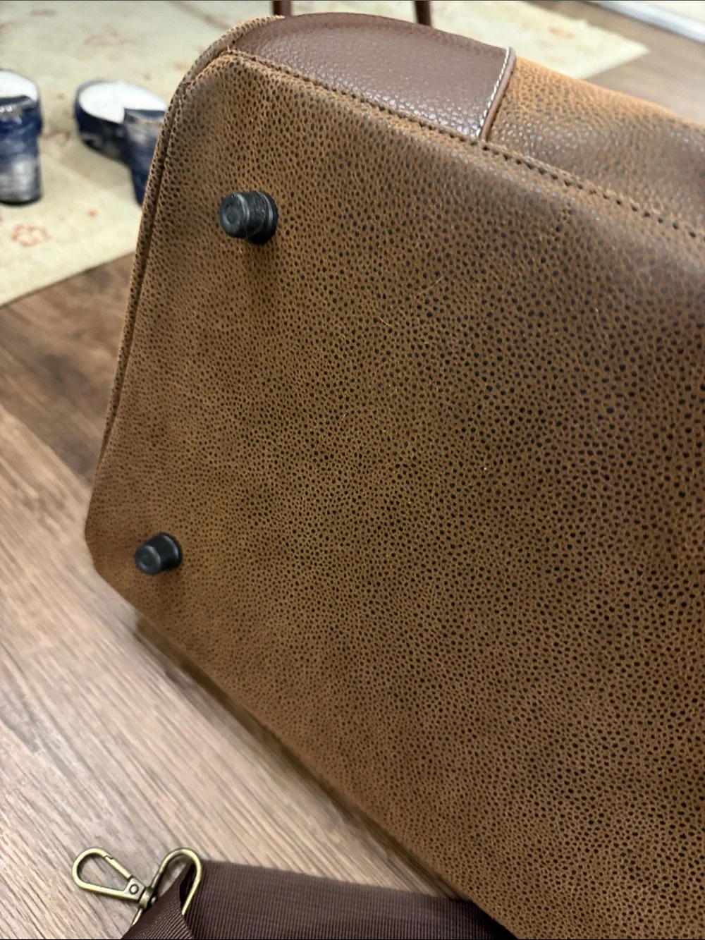 Benoss Milani Vintage-Style Brown Duffel Bag with Removable Shoulder Strap